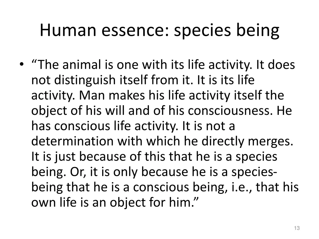 human essence species being