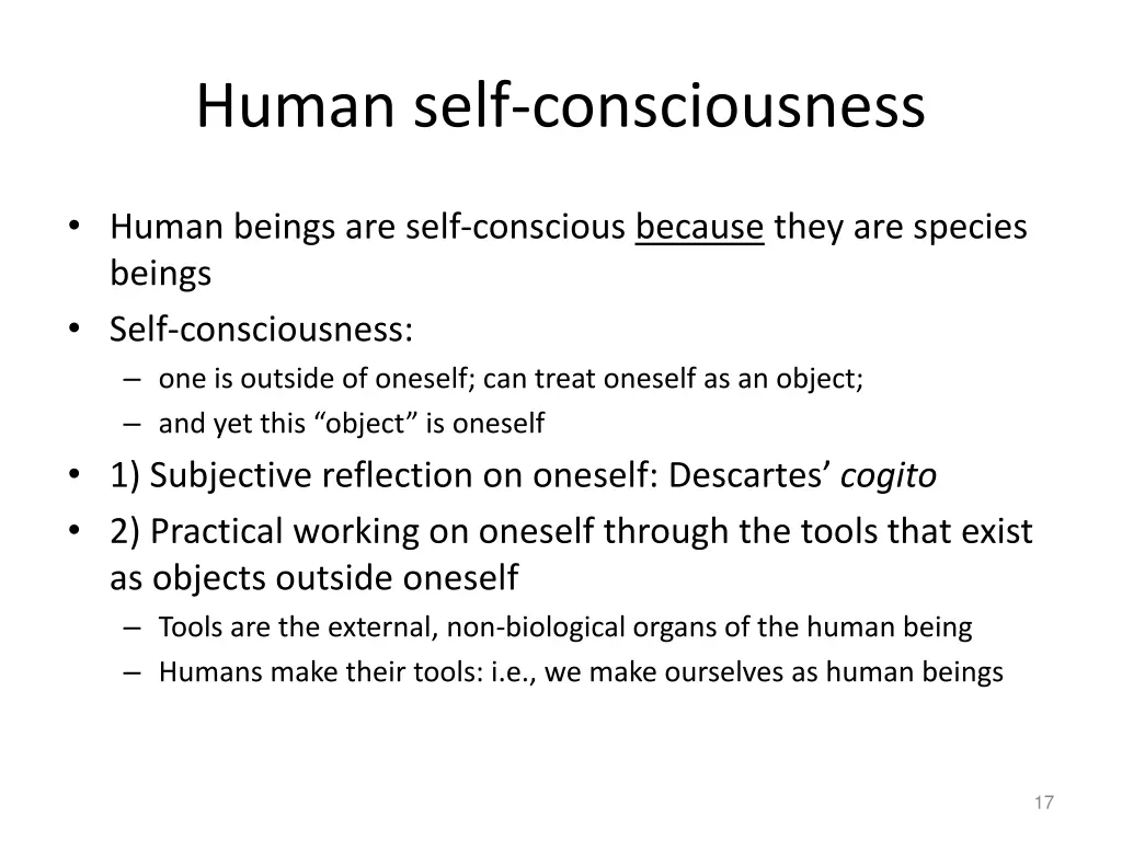 human self consciousness