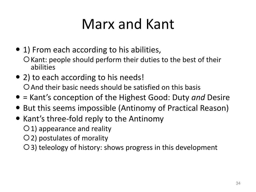 marx and kant