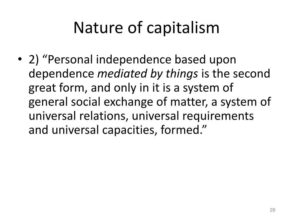 nature of capitalism