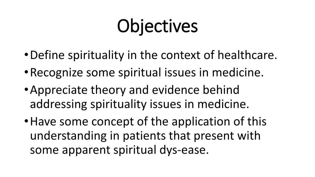 objectives objectives