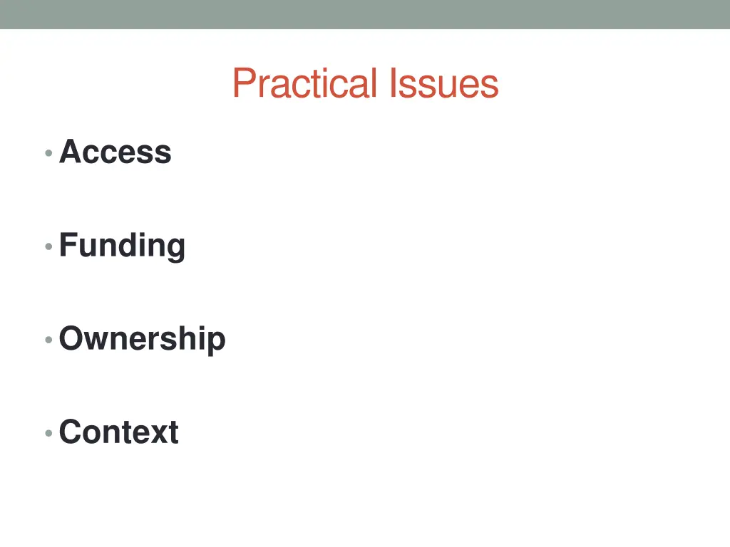 practical issues