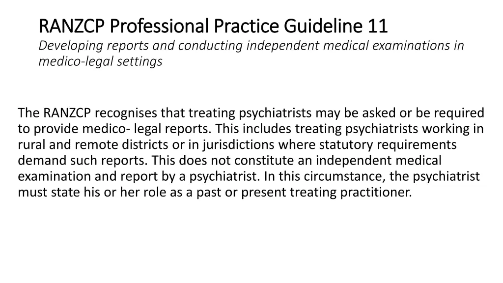 ranzcp professional practice guideline 11 ranzcp 3