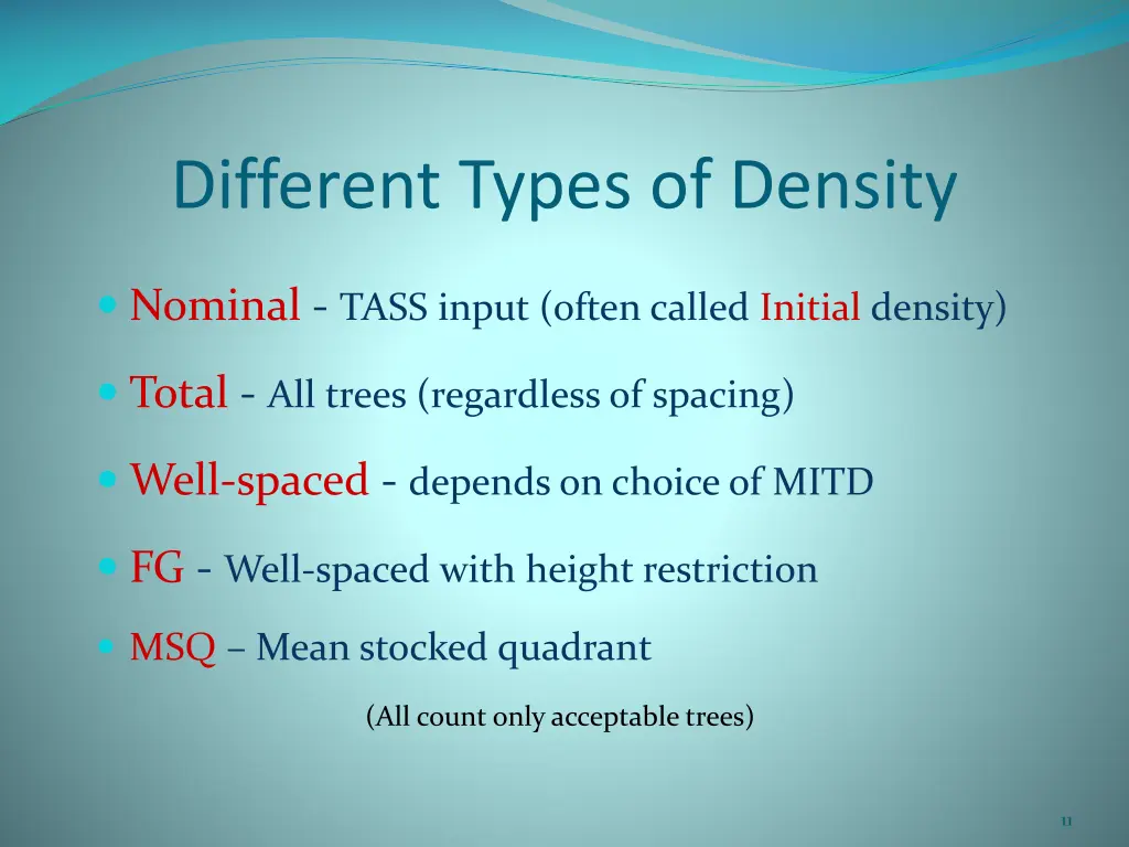 different types of density