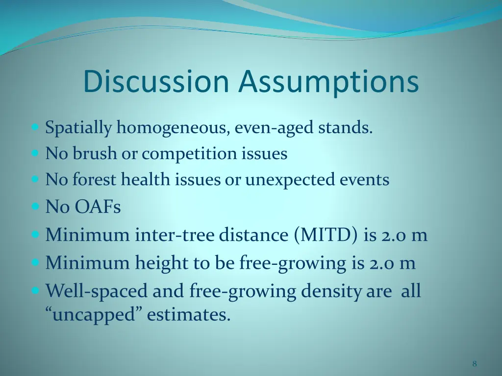 discussion assumptions