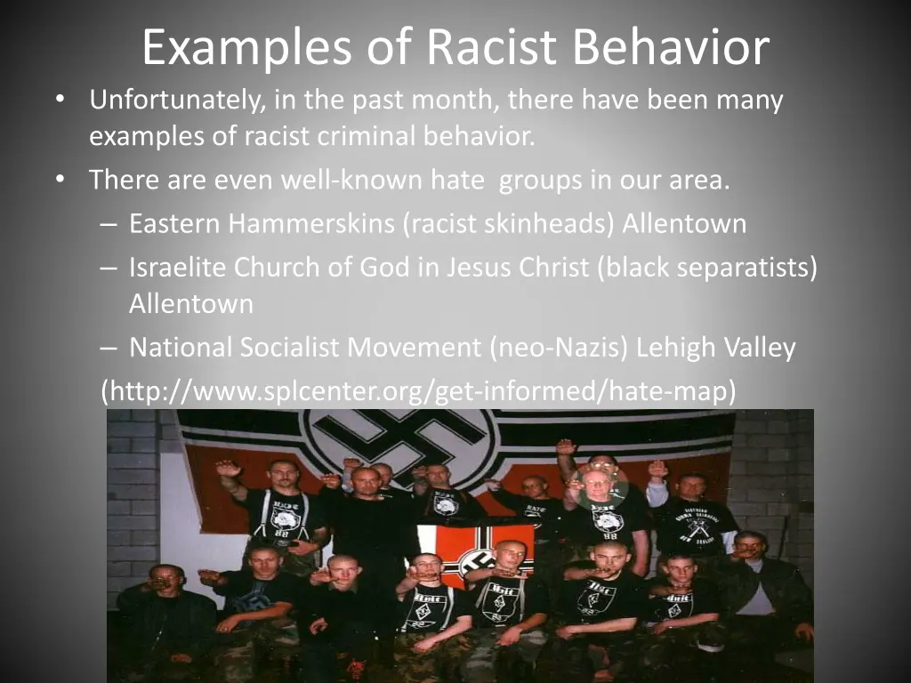 examples of racist behavior unfortunately