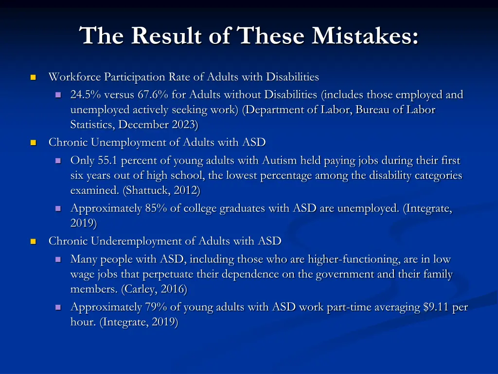 the result of these mistakes