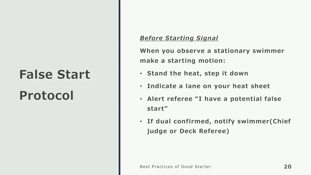before starting signal