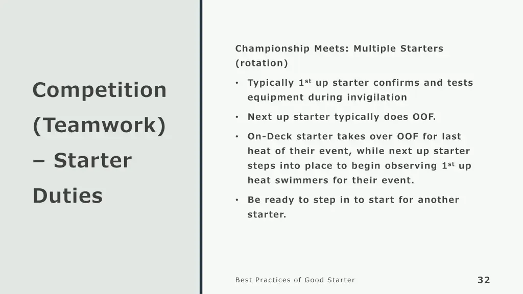championship meets multiple starters rotation