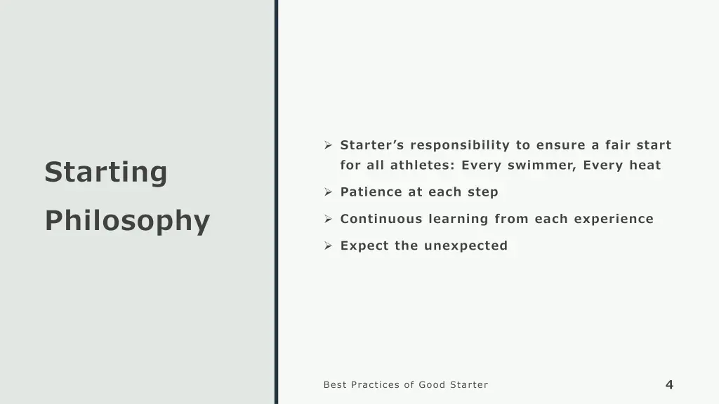 starter s responsibility to ensure a fair start