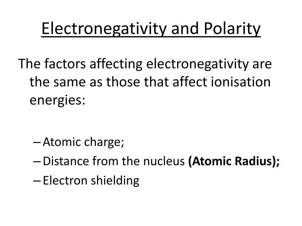 electronegativity and polarity 1