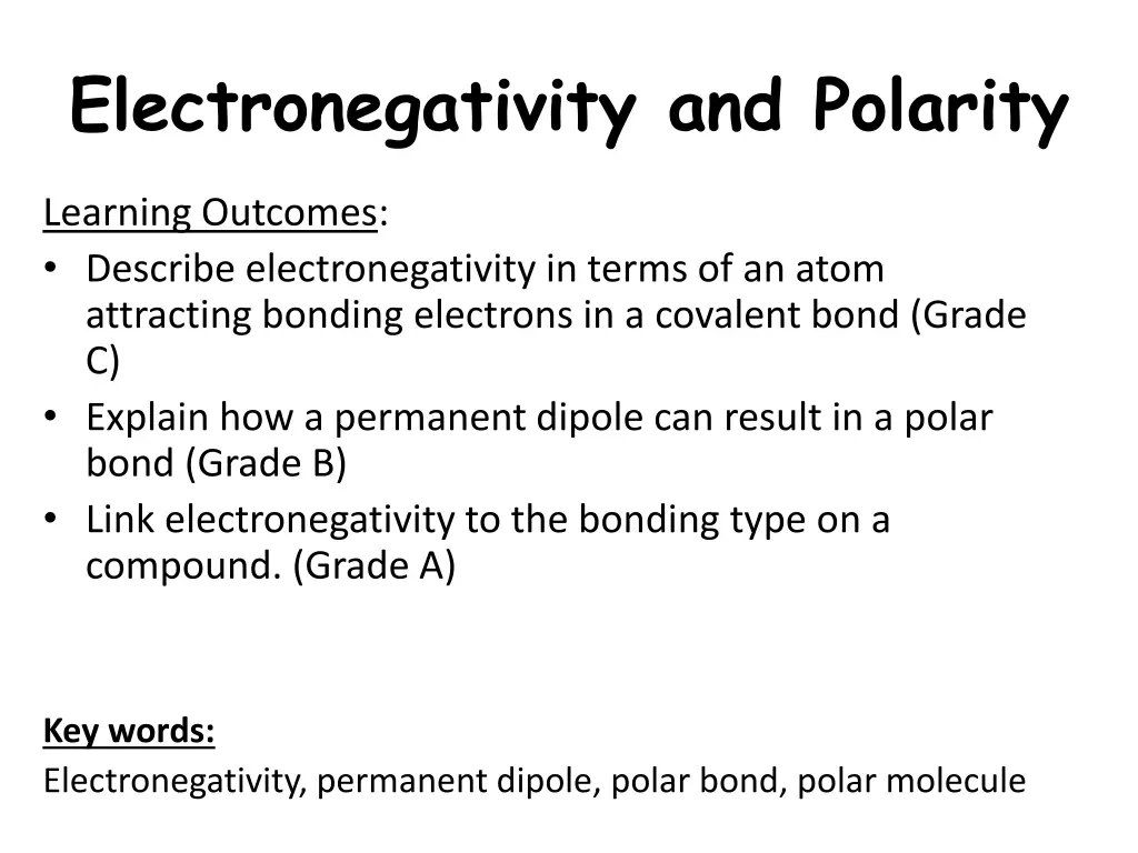 electronegativity and polarity