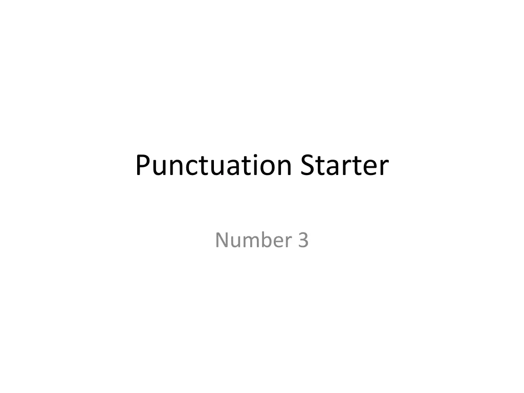 punctuation starter