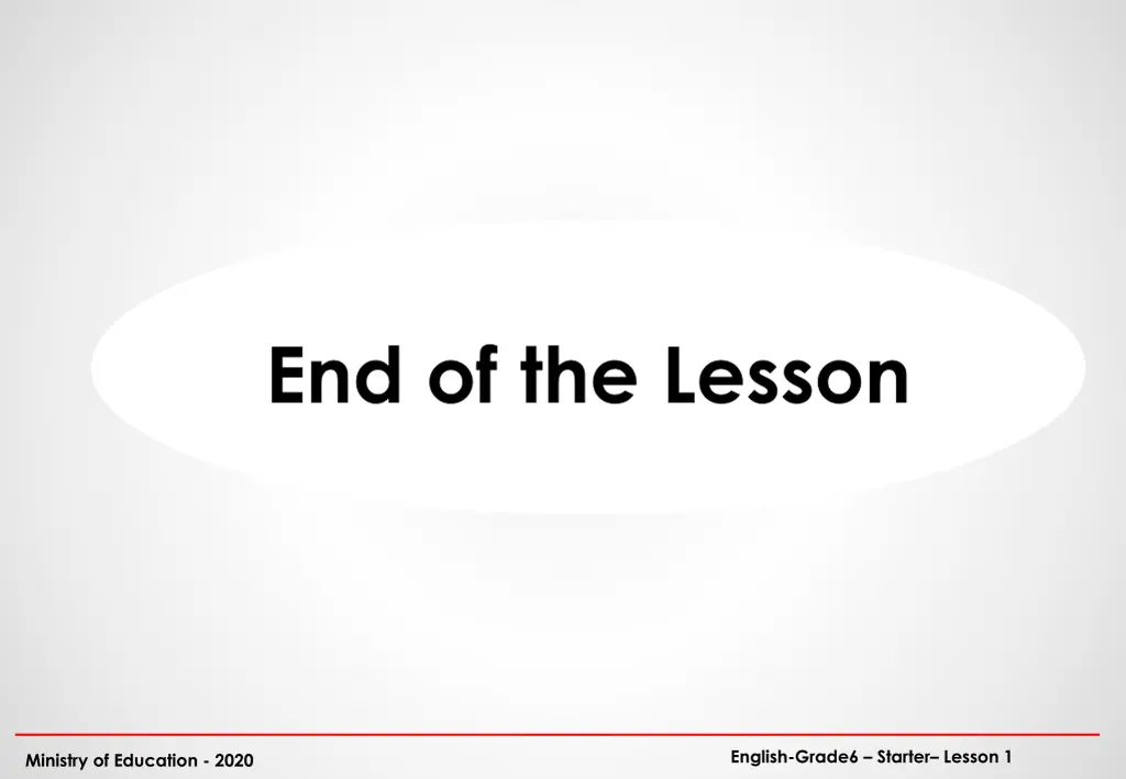 end of the lesson