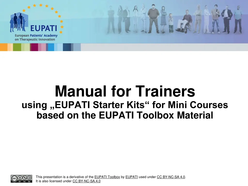 manual for trainers using eupati starter kits