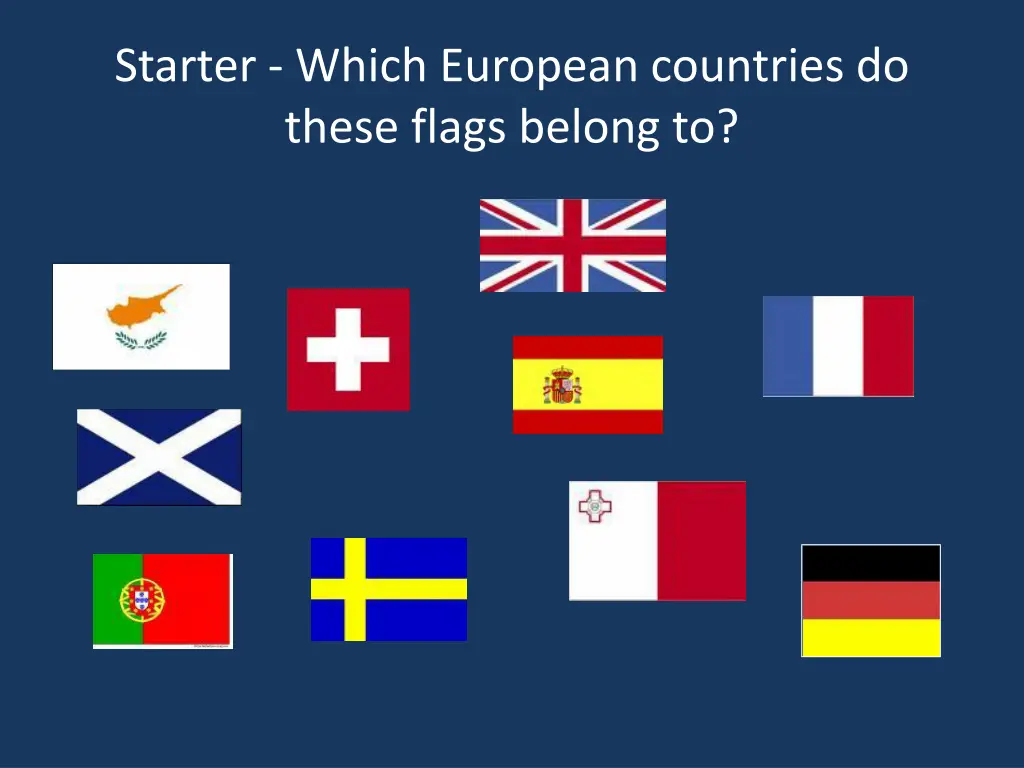 starter which european countries do these flags