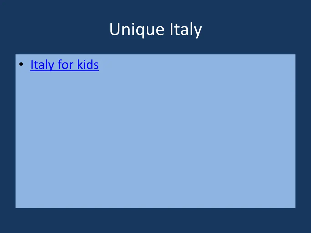 unique italy