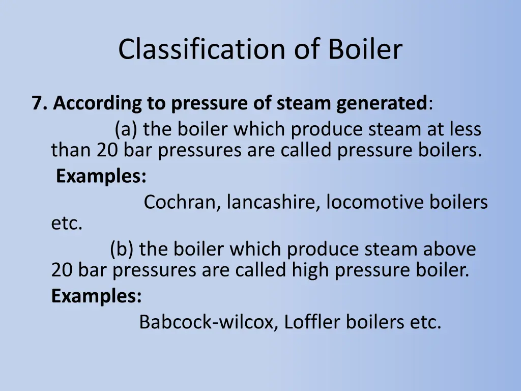 classification of boiler 6