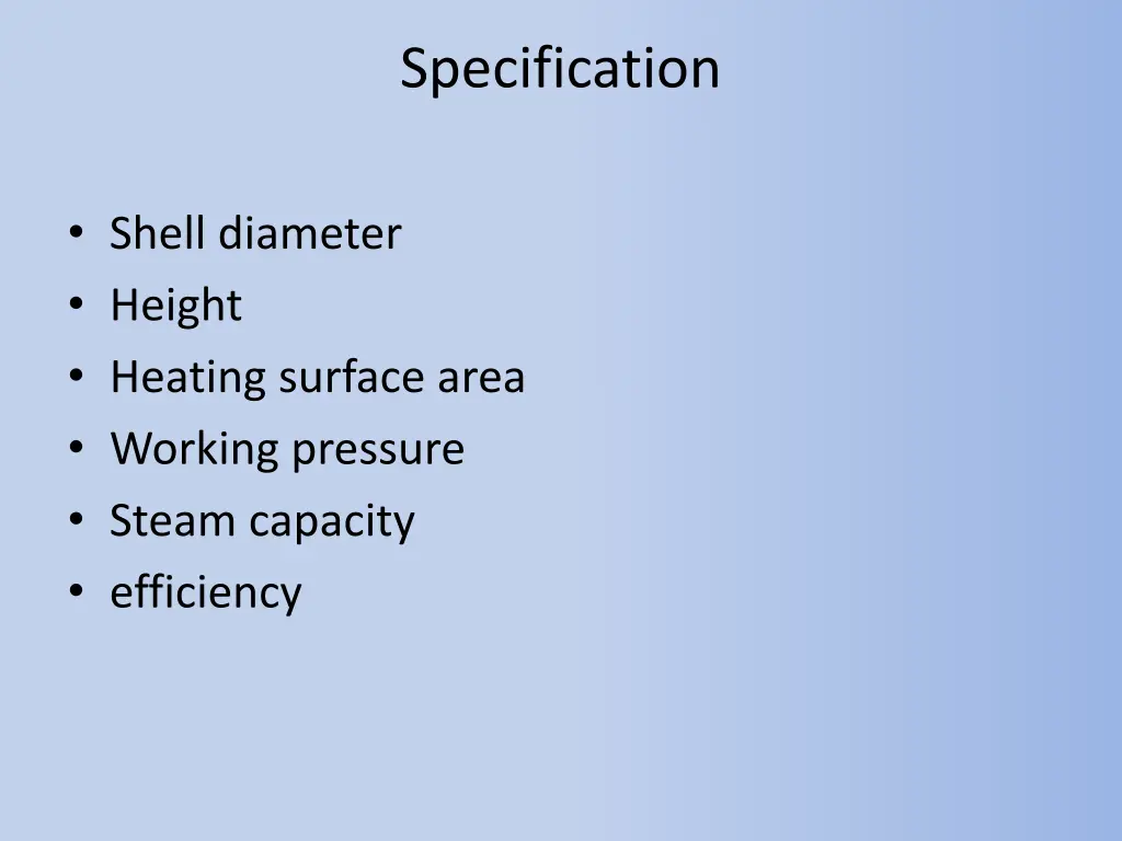 specification