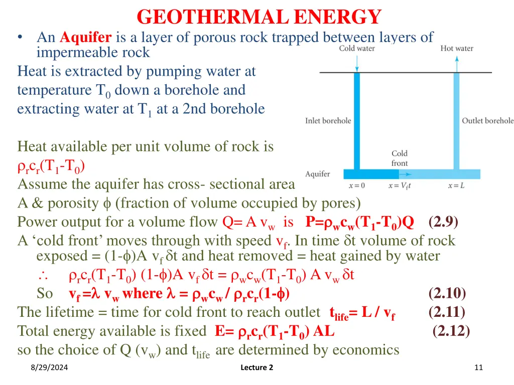 geothermal energy an aquifer is a layer of porous