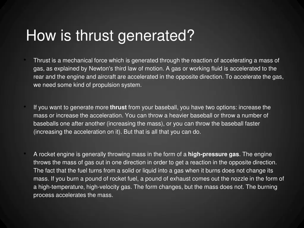 how is thrust generated