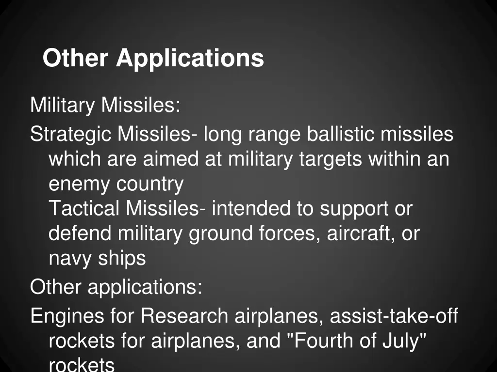 other applications