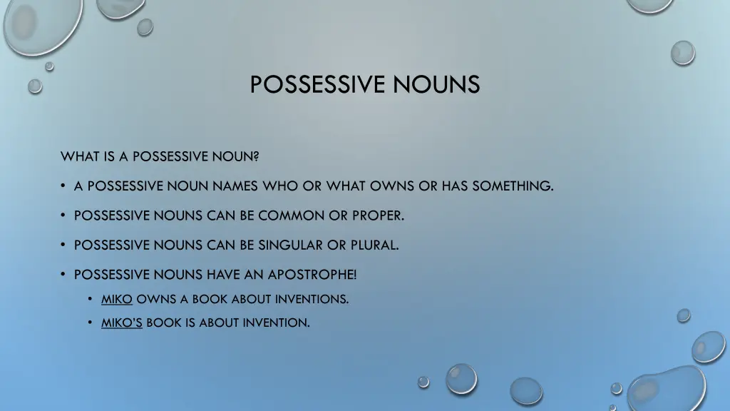 possessive nouns