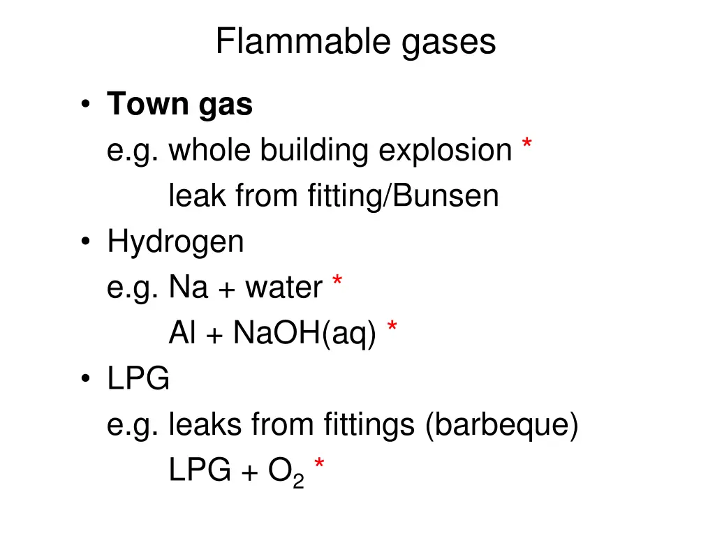 flammable gases
