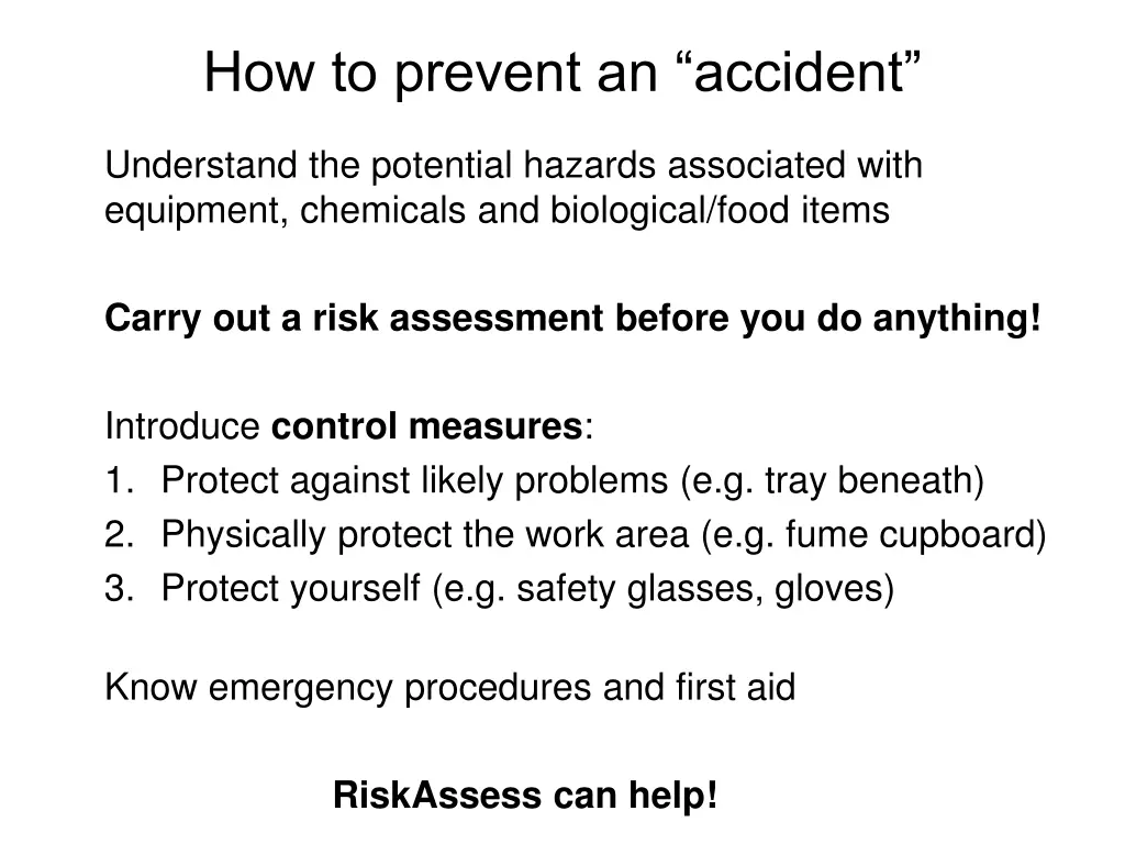 how to prevent an accident