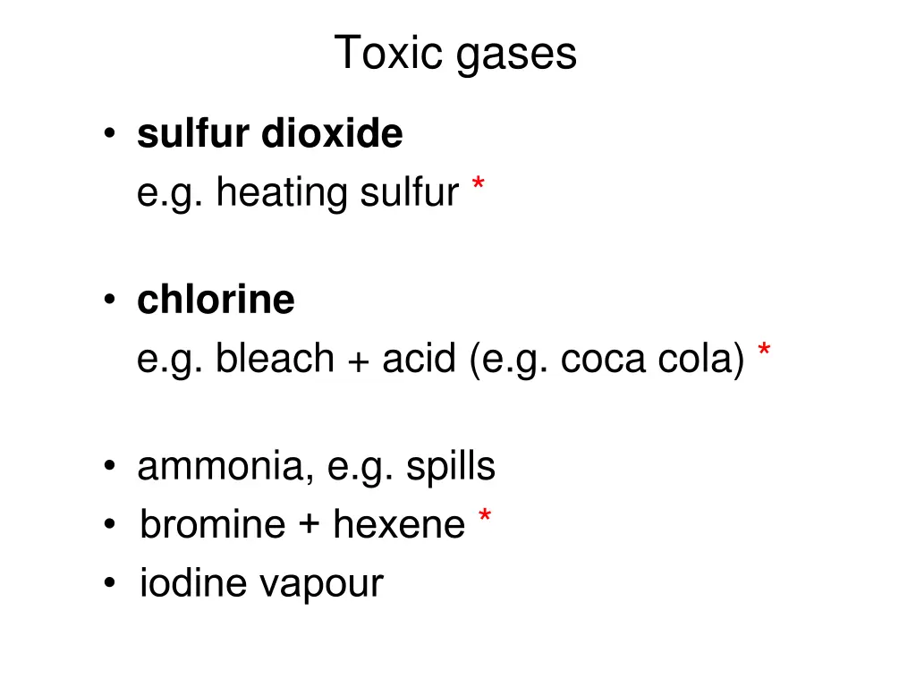 toxic gases