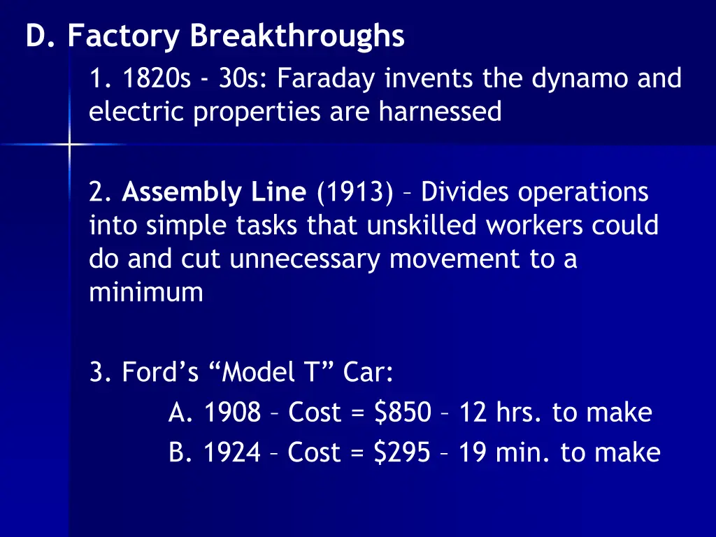 d factory breakthroughs 1 1820s 30s faraday