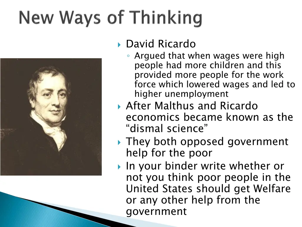 david ricardo argued that when wages were high