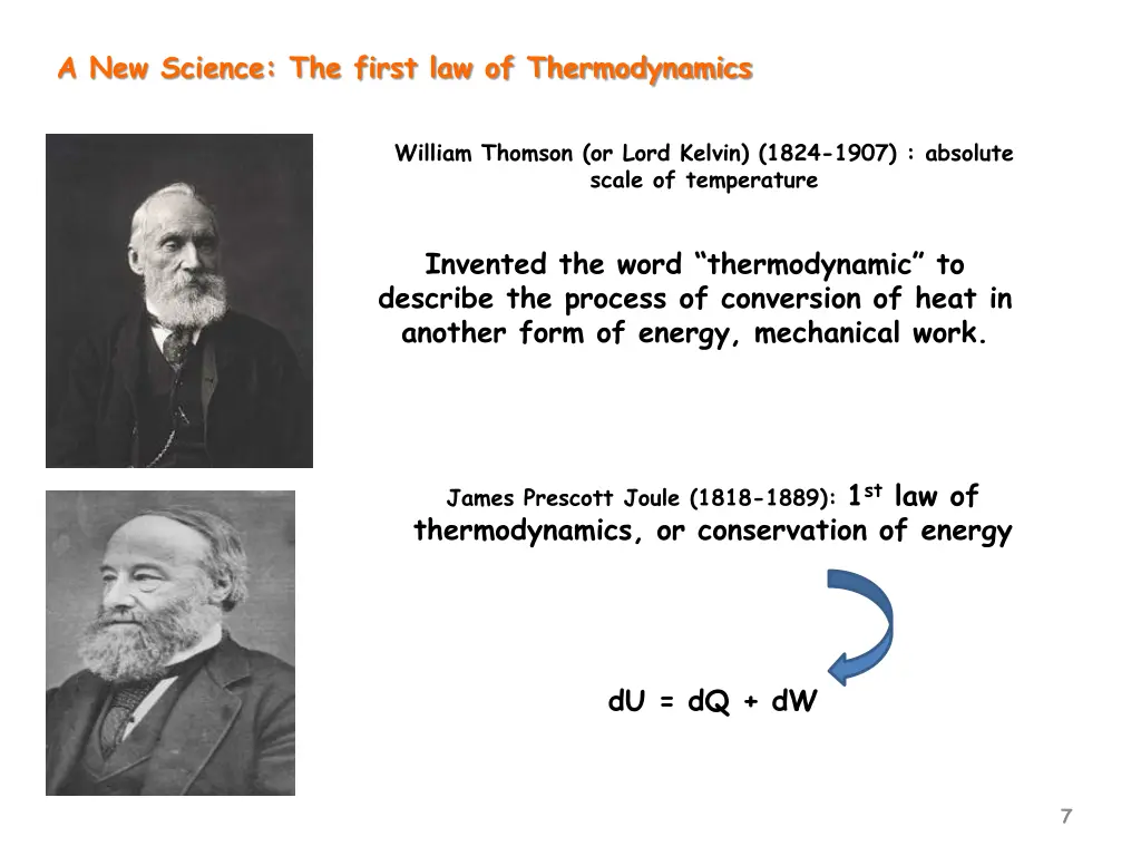 a new science the first law of thermodynamics