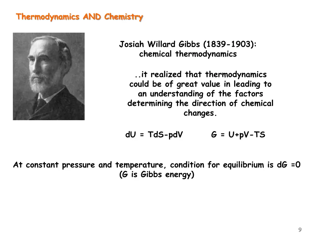 thermodynamics and chemistry