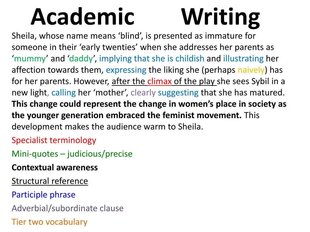 academic sheila whose name means blind
