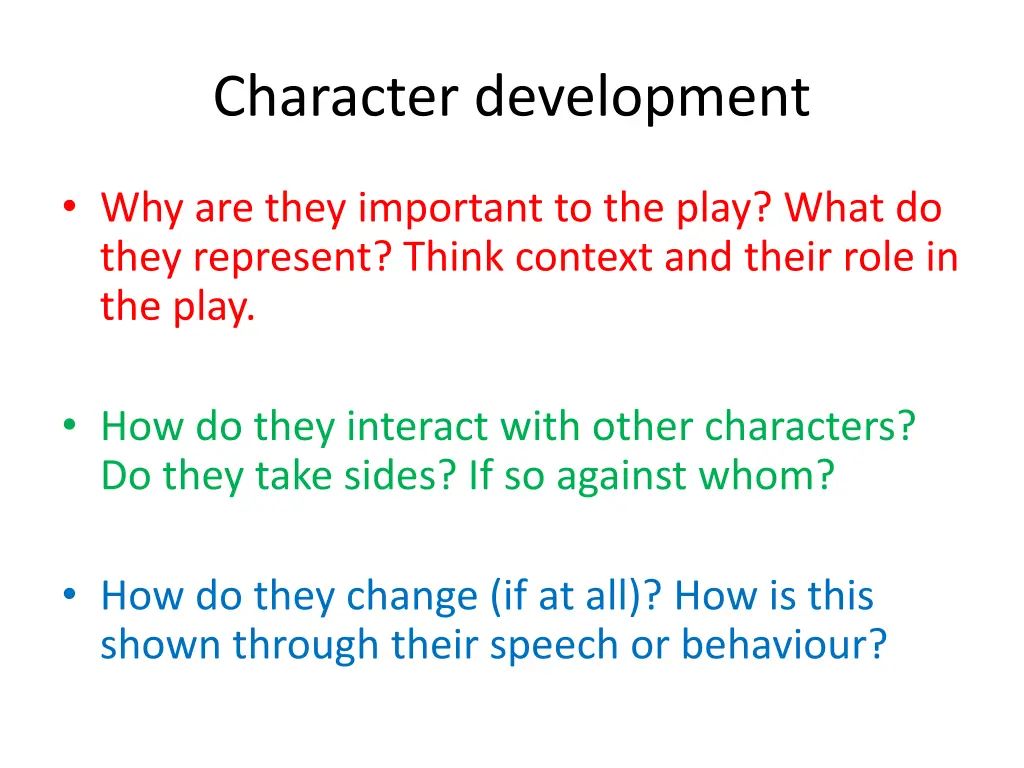 character development