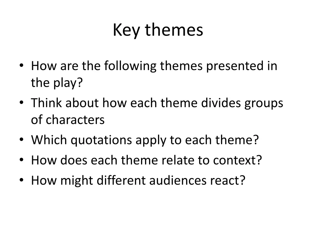 key themes