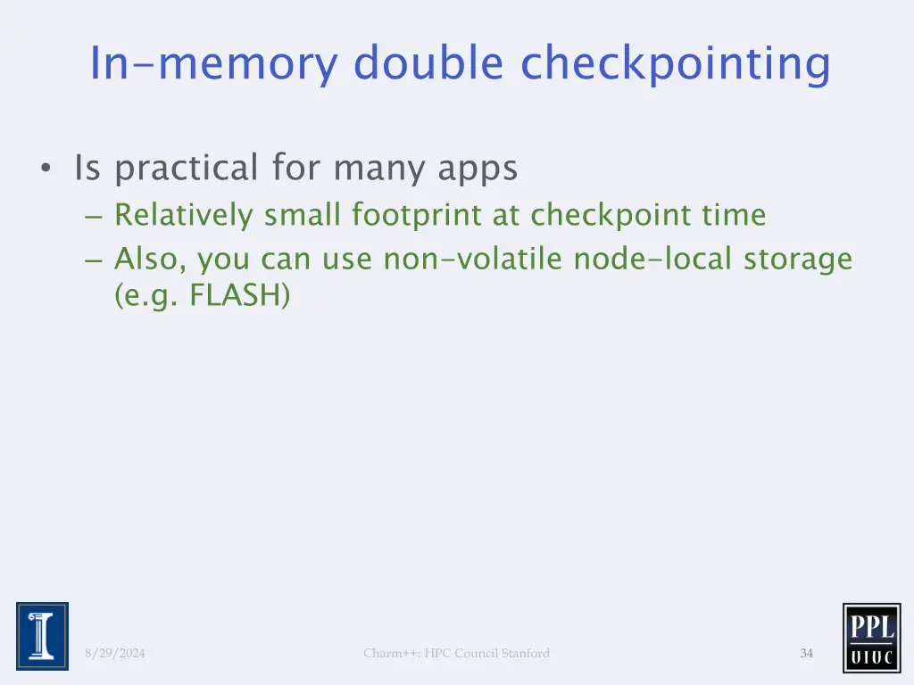 in memory double checkpointing