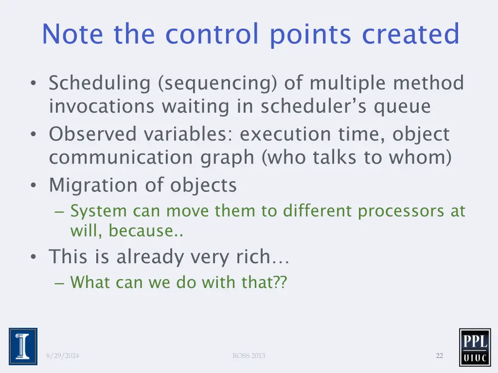 note the control points created