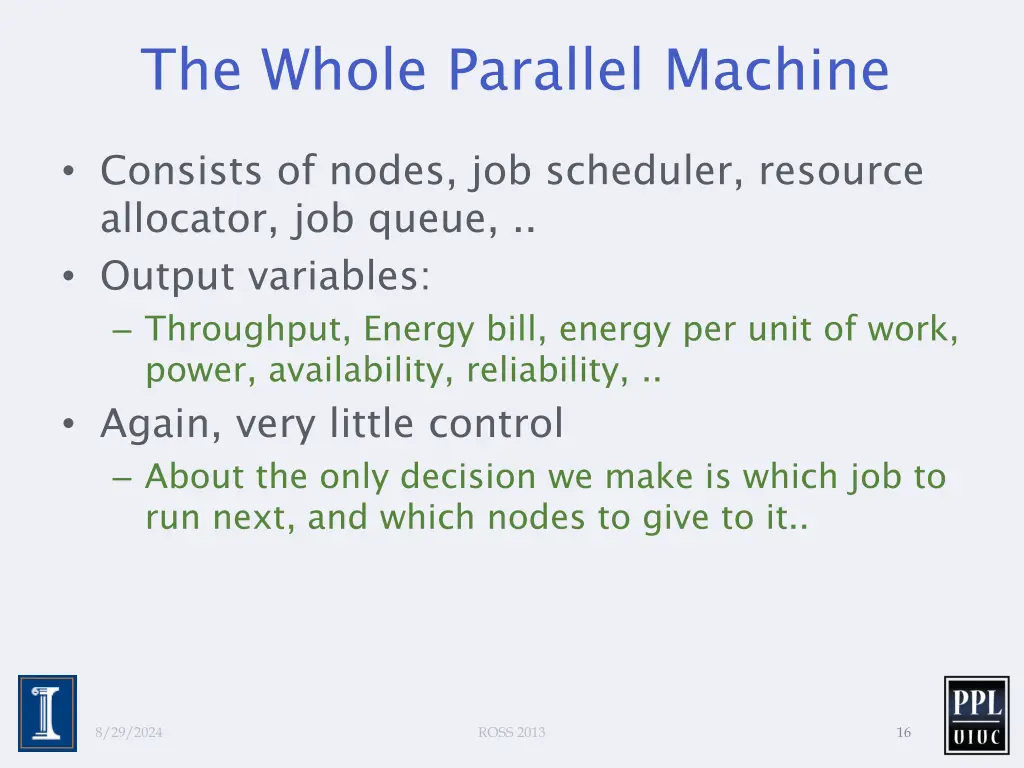 the whole parallel machine