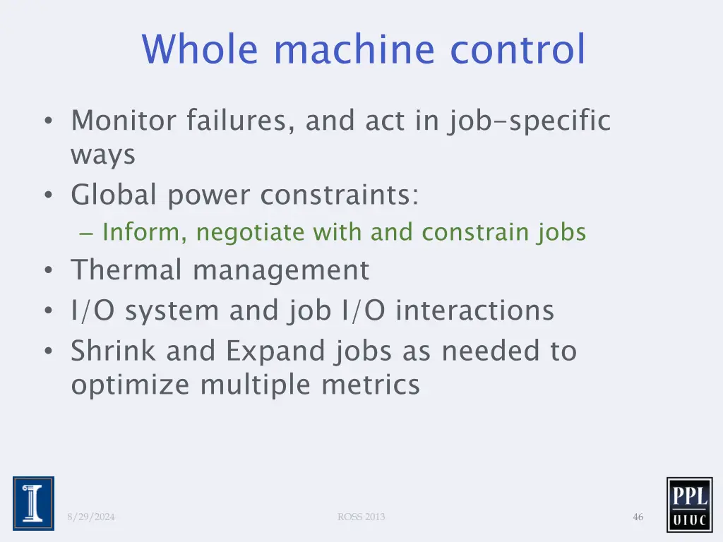 whole machine control
