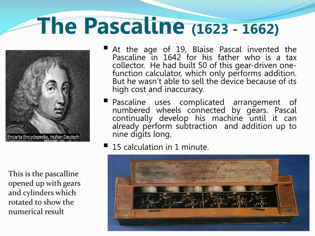 the pascaline 1623 1662 at the age of 19 blaise