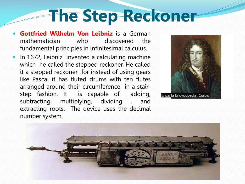 the step reckoner