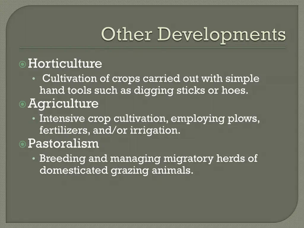 horticulture cultivation of crops carried