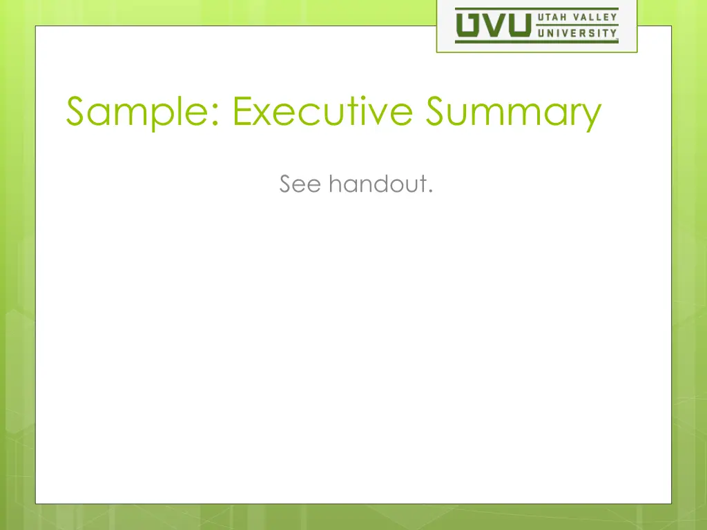 sample executive summary