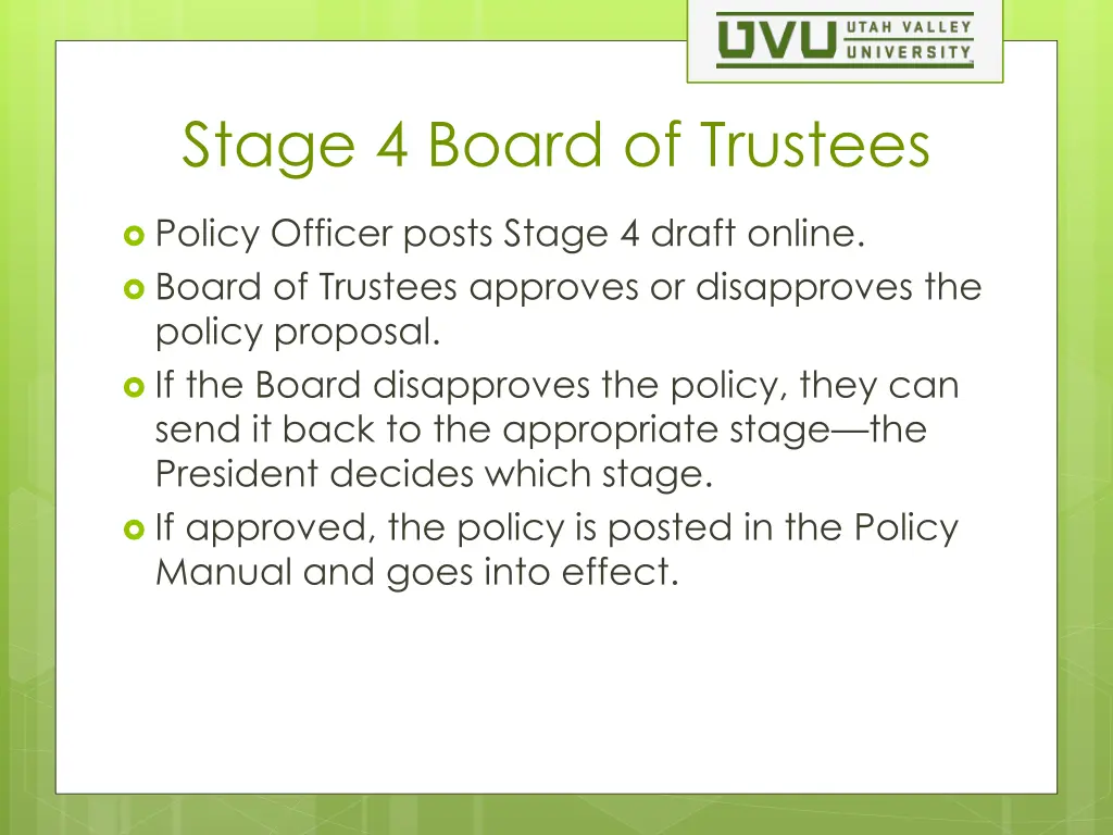 stage 4 board of trustees