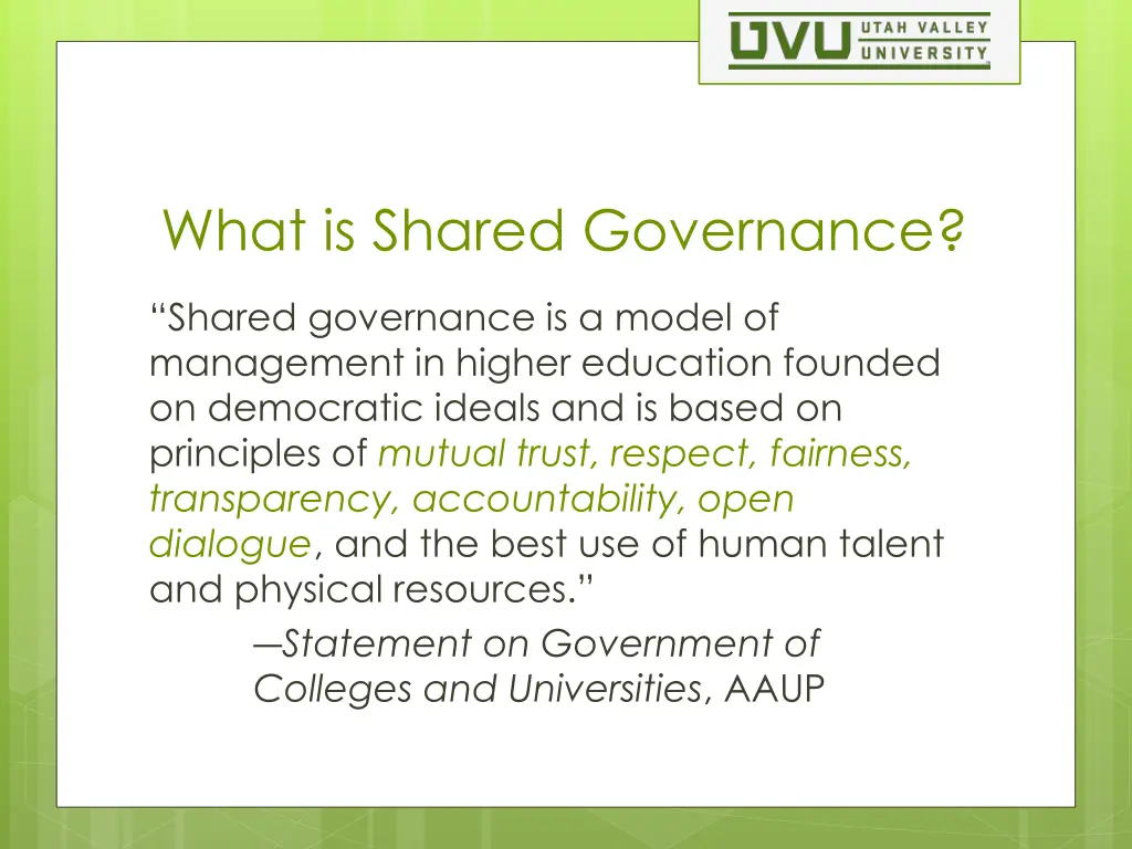 what is shared governance