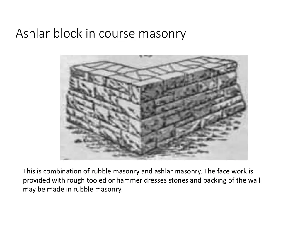 ashlar block in course masonry