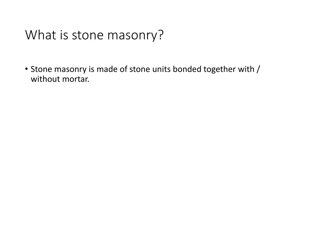 what is stone masonry