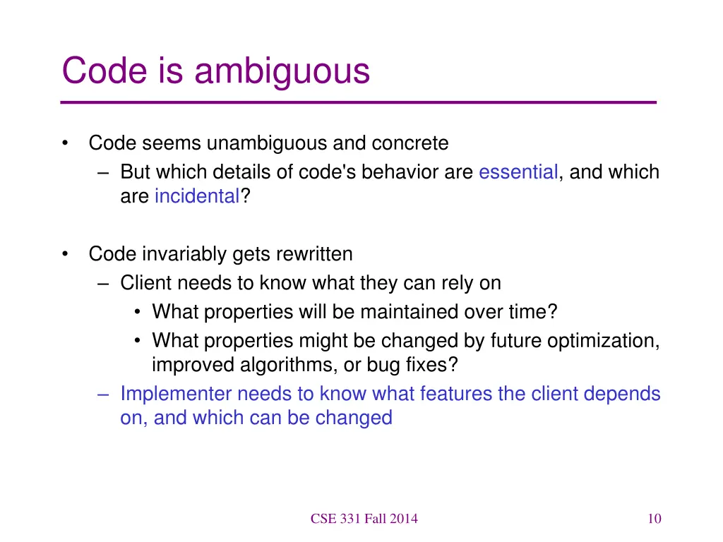 code is ambiguous